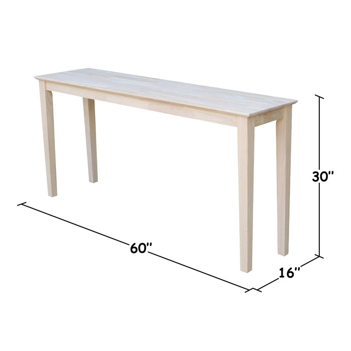 Gracie Oaks Jaier Unfinished Solid Wood Console Table & Reviews | Wayfair